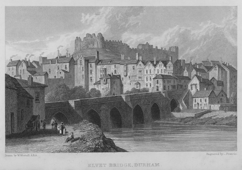 Elvet Bridge, Durham by William (after) Westall