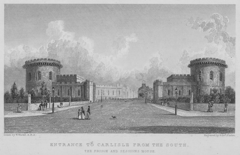 Entrance to Carlisle from the South, the Prison and Sessions House by William (after) Westall