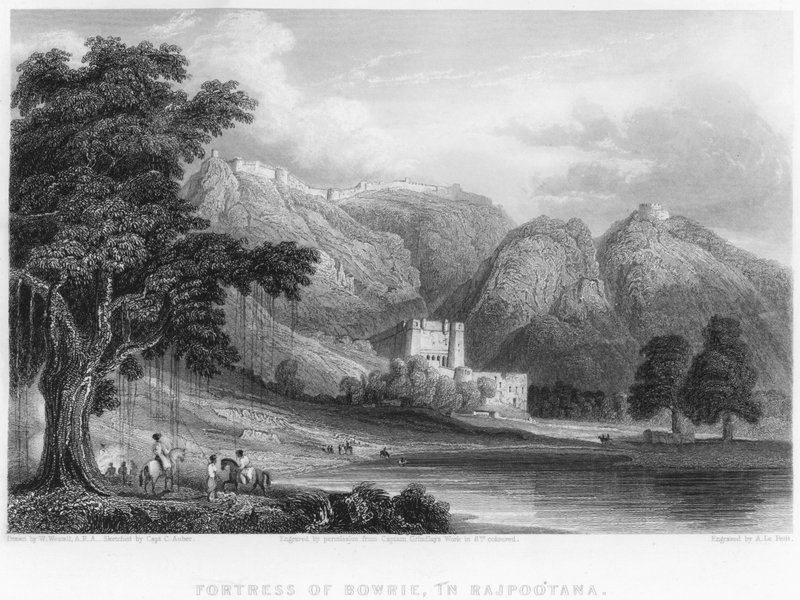 Fortress of Bowrie, in Rajpootana by William (after) Westall