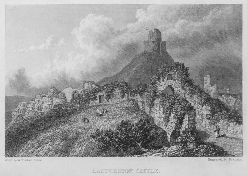Launceston Castle by William (after) Westall