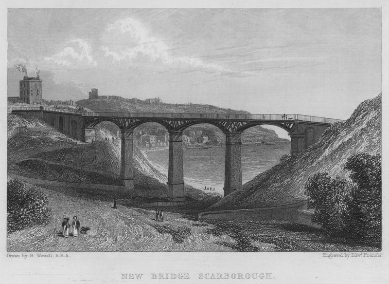 New Bridge, Scarborough by William (after) Westall