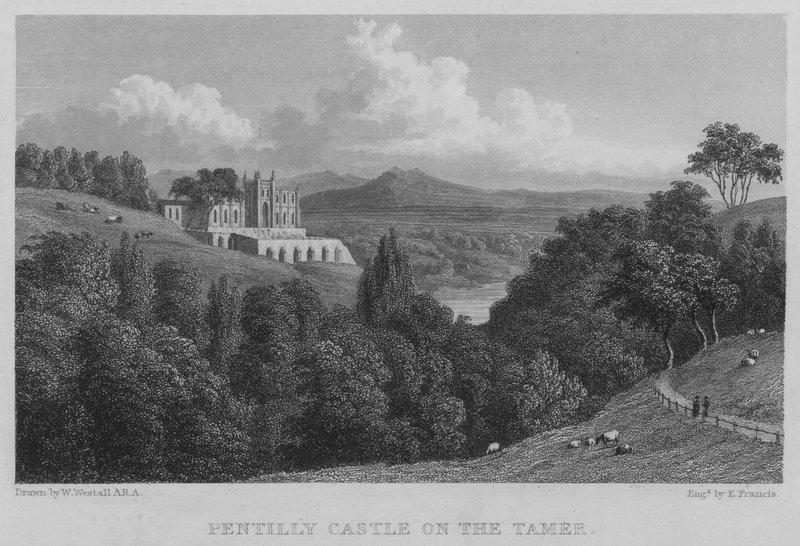 Pentilly Castle on the Tamer by William (after) Westall