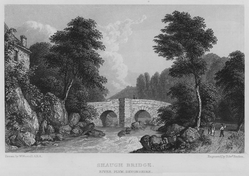 Shaugh Bridge, River Plym, Devonshire by William (after) Westall