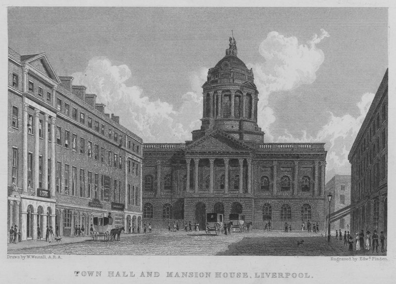 Town Hall and Mansion House, Liverpool by William (after) Westall