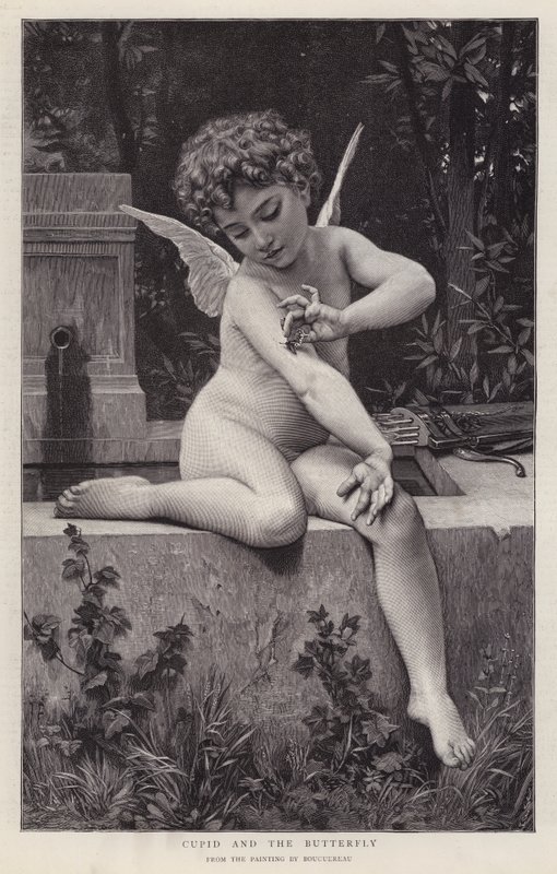 Cupid and the Butterfly by William Adolphe (after) Bouguereau