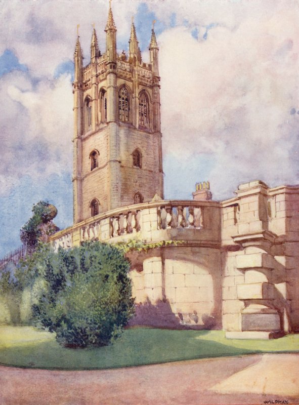 Magdalen Tower from Botanic Garden by William Ainsworth Wildman