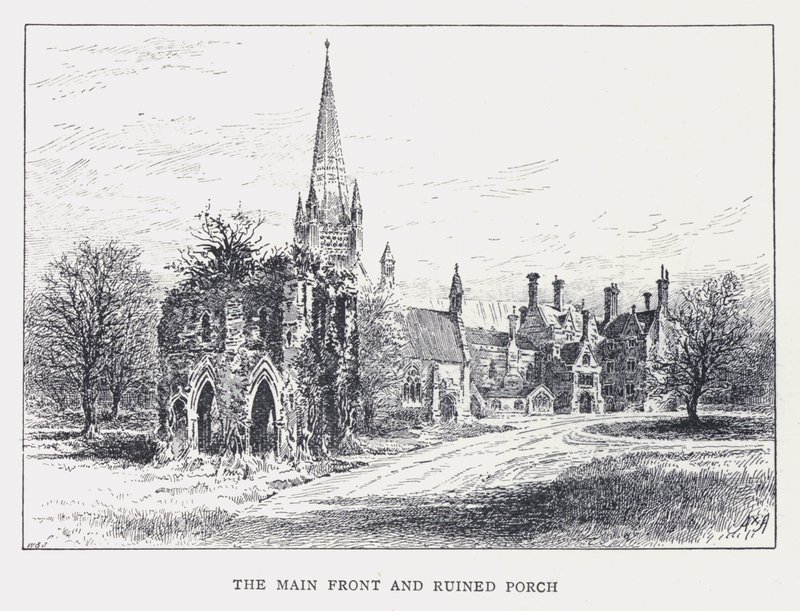 The Main Front and Ruined Porch by William Alexander Ansted