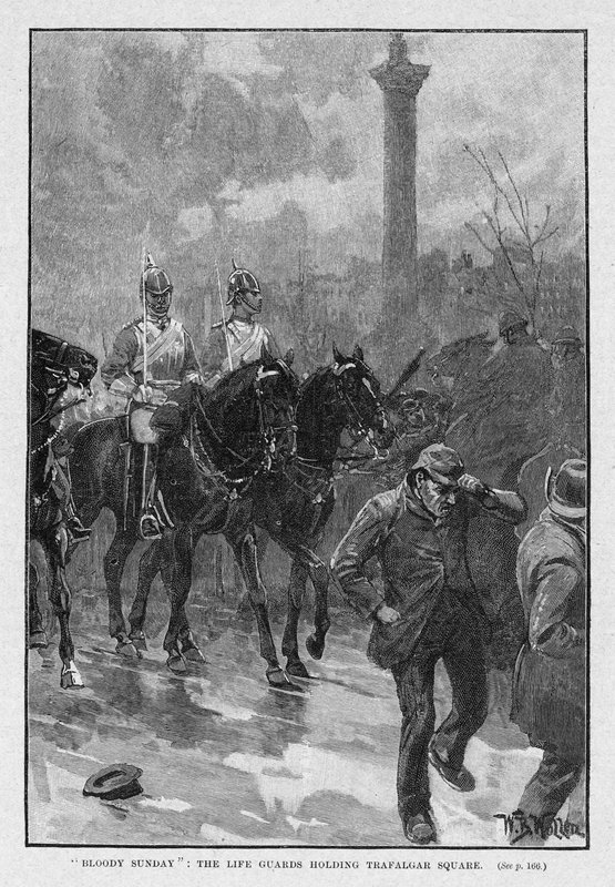 Bloody Sunday: The Life Guards holding Trafalgar Square by William Barnes Wollen