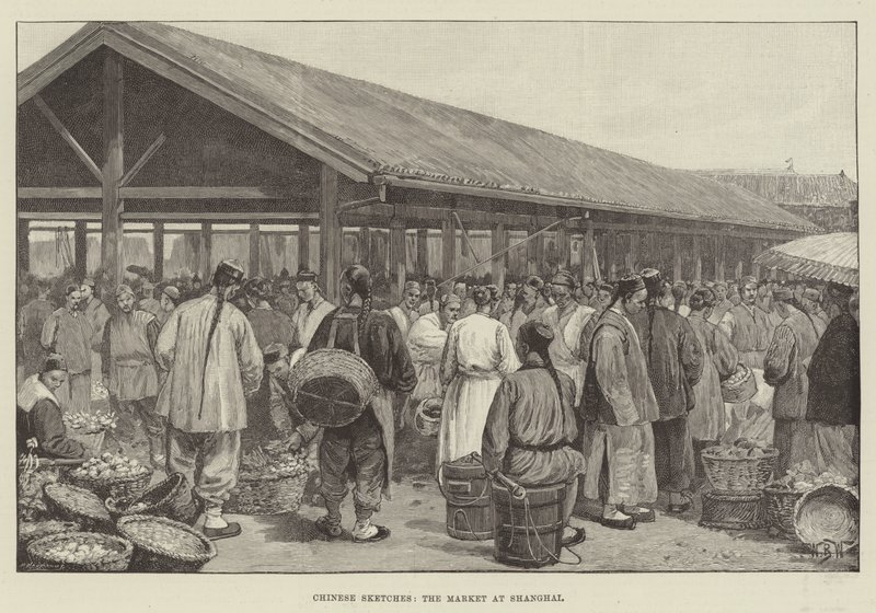 Chinese Sketches, the Market at Shanghai by William Barnes Wollen