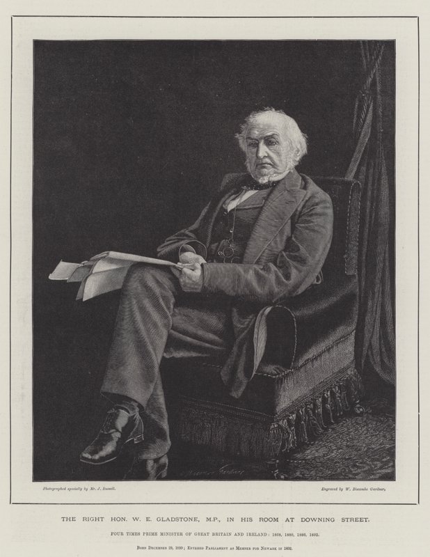 The Right Honourable W E Gladstone, MP, in his Room at Downing Street by William Biscombe Gardner