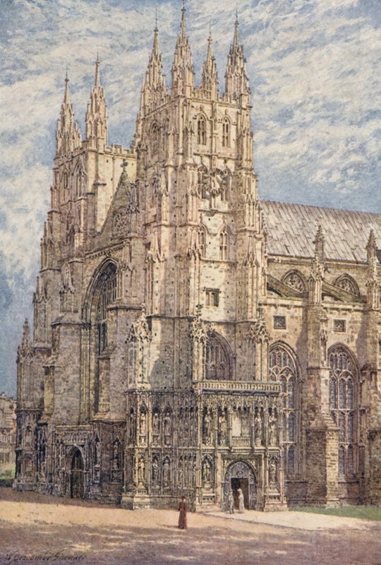 The West Towers and South-West Entrance to the Cathedral, Canterbury by William Biscombe Gardner