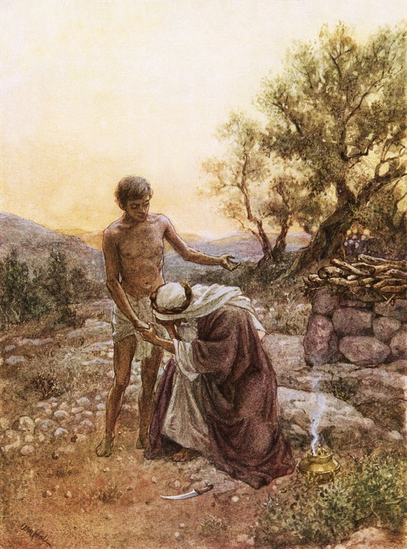Abraham and Isaac at mount Moriah by William Brassey Hole
