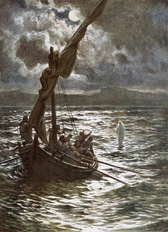 Jesus walking upon the sea by William Brassey Hole