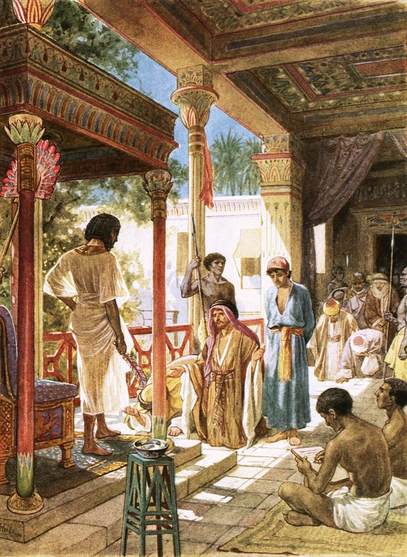 Judah pleading before Joseph for his brother Benjamin by William Brassey Hole