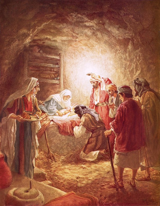 The Shepherds Finding the Infant Christ Lying in a Manger by William Brassey Hole