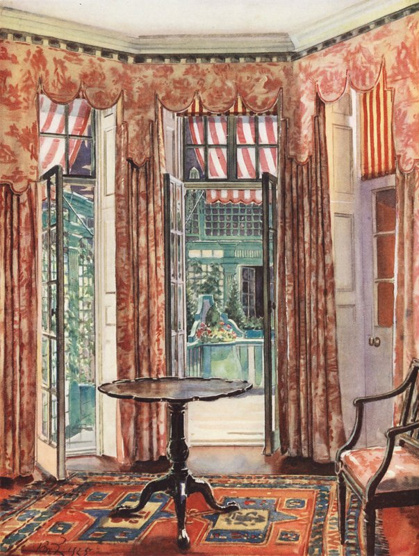 Interior decoration: A London room in tones of red by William Bruce Ellis Ranken