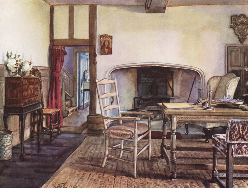 Interior decoration: A white hall by William Bruce Ellis Ranken