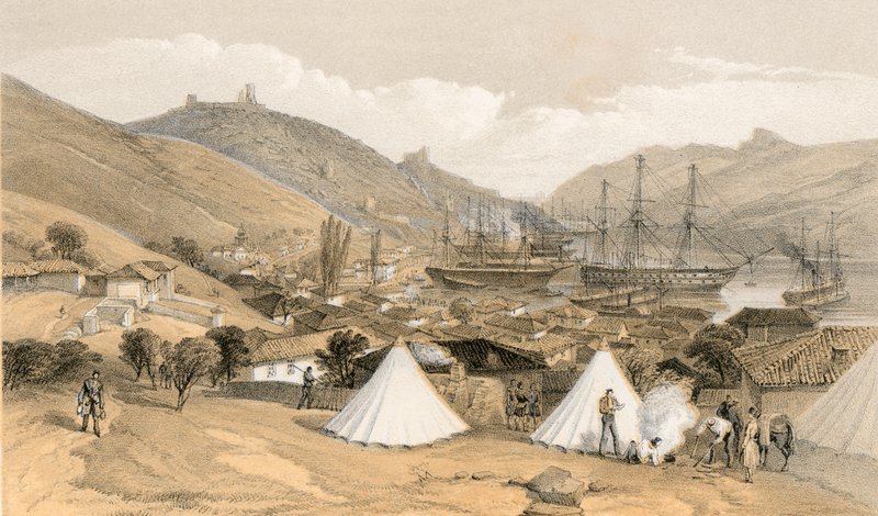 Balaklava, looking towards the sea by William Crimea Simpson
