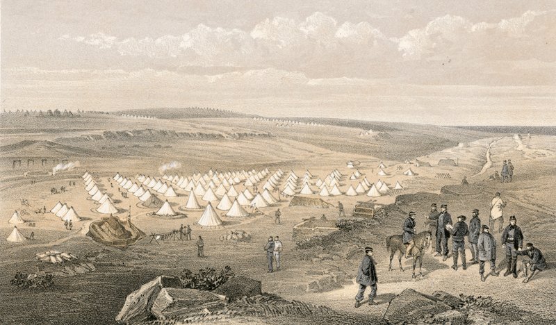 Camp of the naval brigade before Sebastopol by William Crimea Simpson