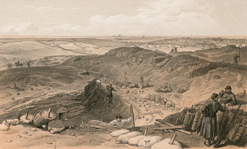 Ditch of the Malakoff, Battery Gervais, and rear of Redan by William Crimea Simpson