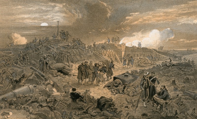 Interior of the Malakoff, with the Remains of the Round Tower by William Crimea Simpson
