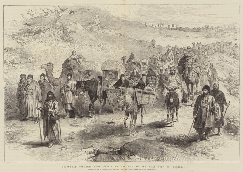Mussulman Pilgrims from Persia on the Way to the Holy City of Meshed by William Crimea Simpson