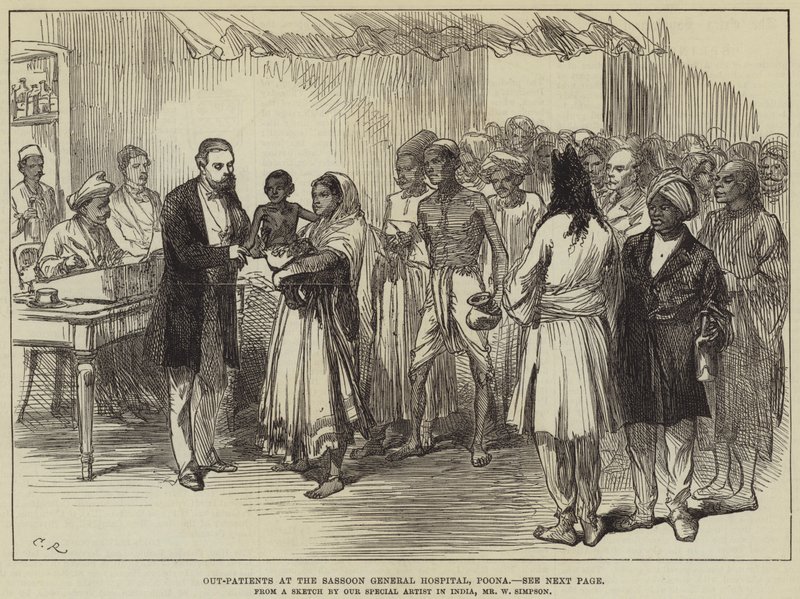 Out-Patients at the Sassoon General Hospital, Poona by William Crimea Simpson