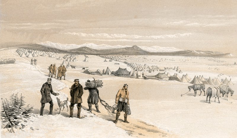 The Camp of the 2nd Division, Looking East, January 1855 by William Crimea Simpson