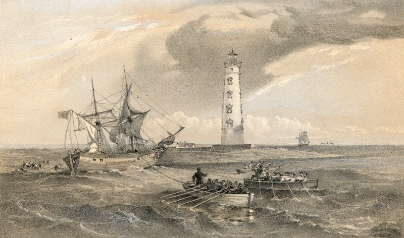 The lighthouse at Cape Chersonese, looking south by William Crimea Simpson