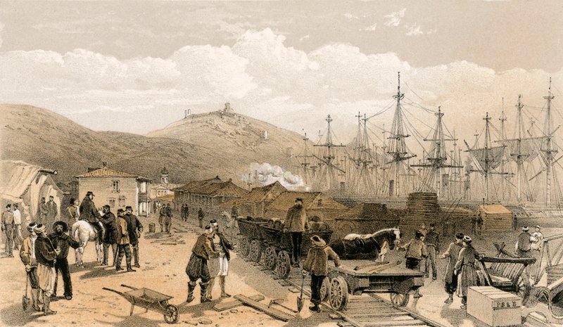 The Railway at Balaklava, Looking South by William Crimea Simpson