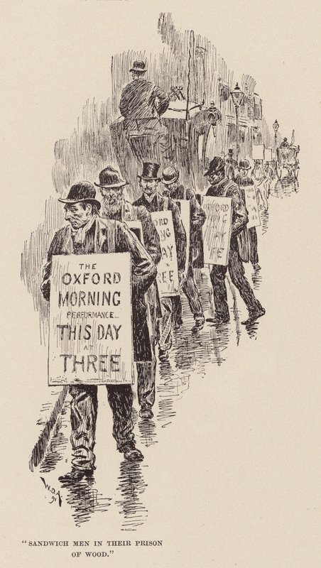 Sandwich Men in Their Prison of Wood by William Douglas Almond