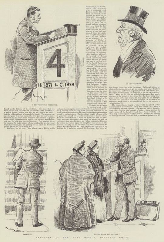 Sketches at the Will Office, Somerset House by William Douglas Almond