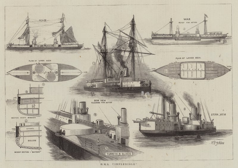 HMS Inflexible by William Edward Atkins
