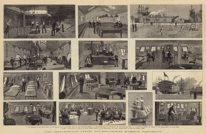 HMS Marlborough School for Engineering Students, Portsmouth by William Edward Atkins