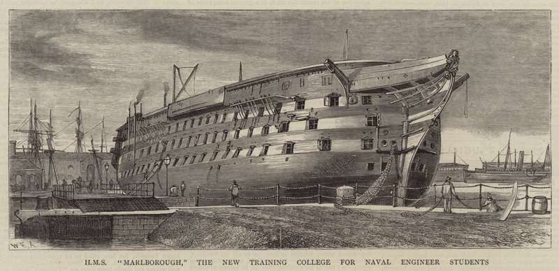 HMS Marlborough, the New Training College for Naval Engineer Students by William Edward Atkins