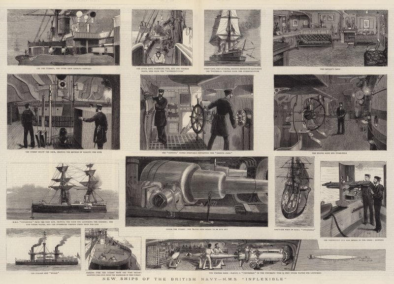New Ships of the British Navy, HMS Inflexible by William Edward Atkins