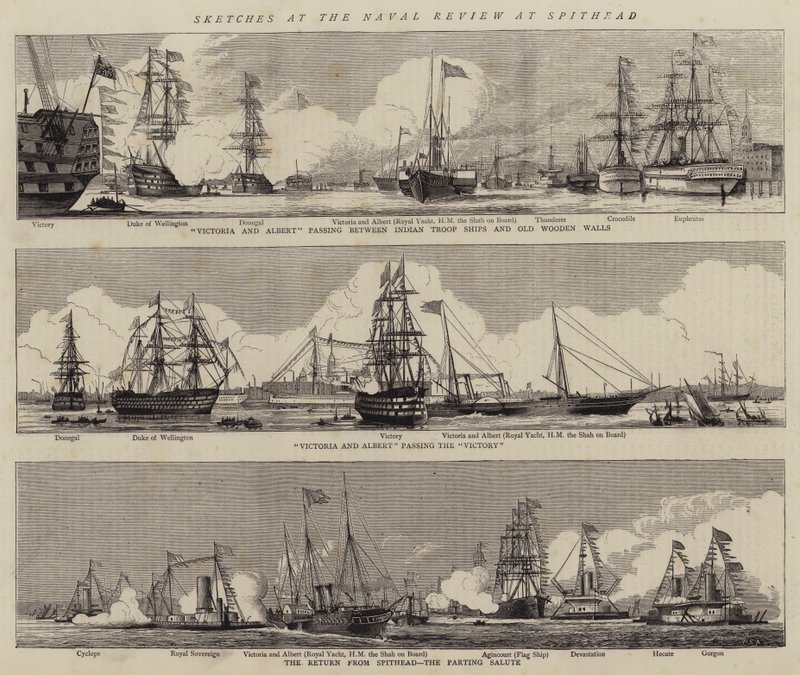 Sketches at the Naval Review at Spithead (engraving) by William Edward Atkins