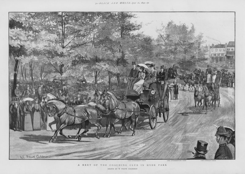Meeting of the Coaching Club in Hyde Park, London by William Frank Calderon