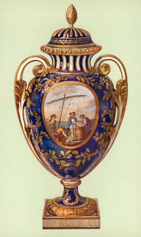 Vase, Sevres, bleu de roi, given by Gustavus III to Catherine II by William Gibb