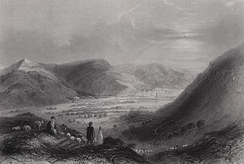 Mount Gerizim and the Vale of Nablous, from Mount Ebal by William H. Bartlett