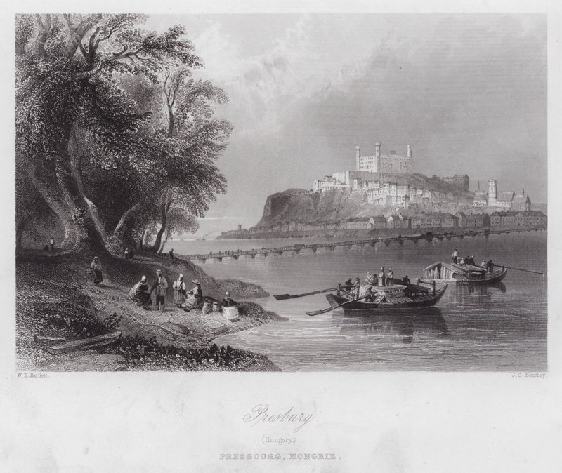 Presburg, Hungary (engraving) by William H. Bartlett