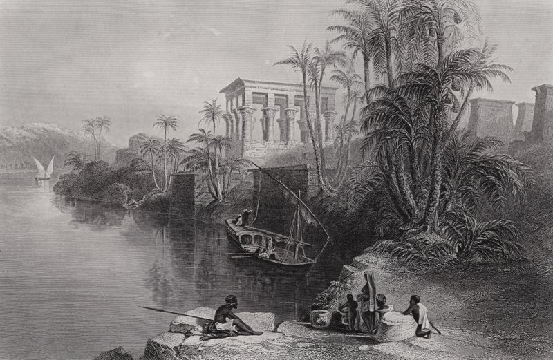 Scene on the River Nile at Philae, Above Syene by William H. Bartlett
