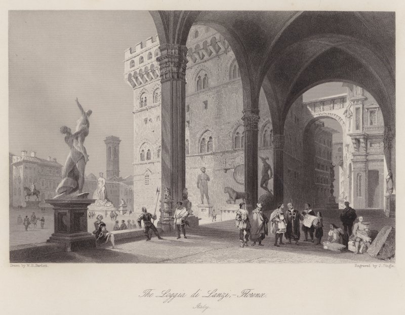 The Loggia di Lanzi, Florence, Italy by William H. Bartlett