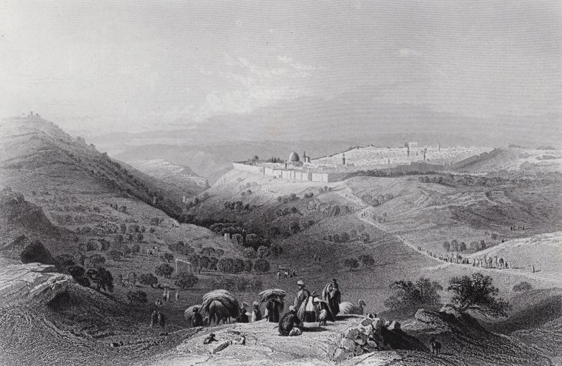 The Mount of Olives and Jerusalem, from the North East by William H. Bartlett