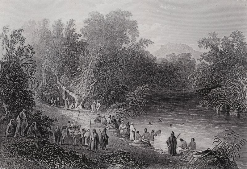 The River Jordan, Greek Bathing Place by William H. Bartlett