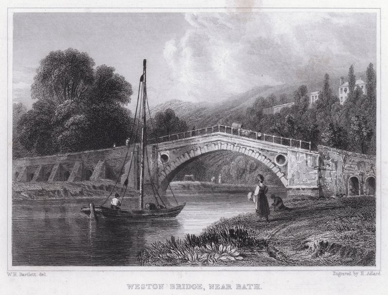 Weston Bridge, near Bath by William H. Bartlett
