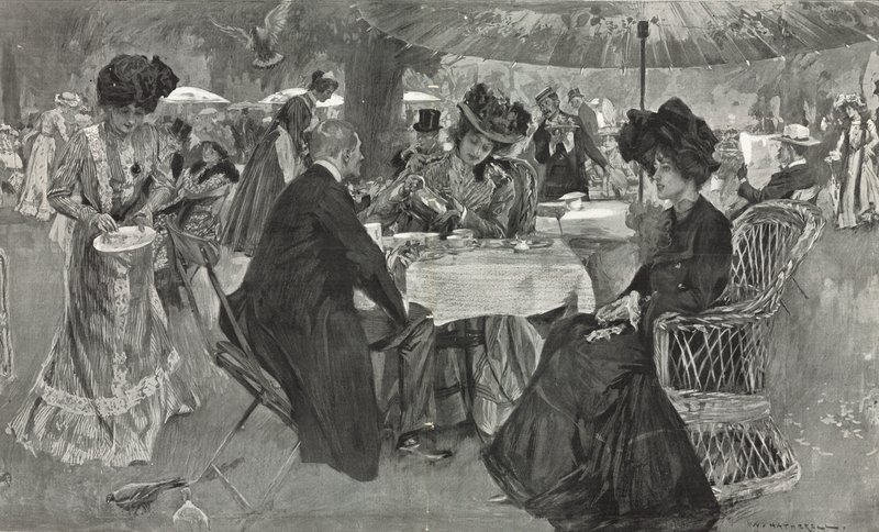 Afternoon tea in Kensington Gardens by William Hatherell
