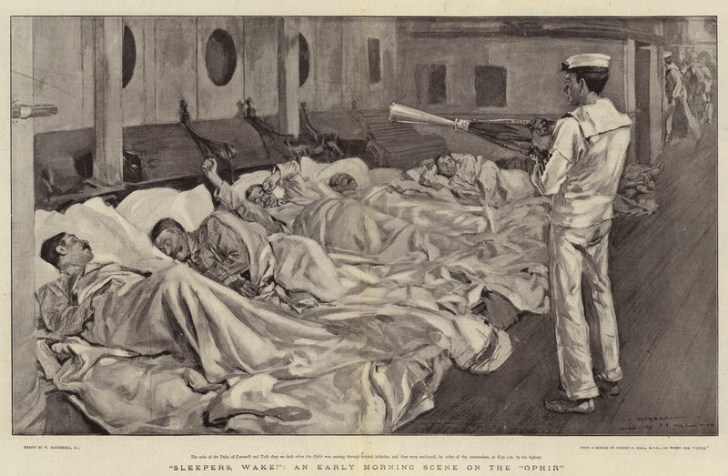 Sleepers, Wake!, an Early Morning Scene on the Ophir by William Hatherell