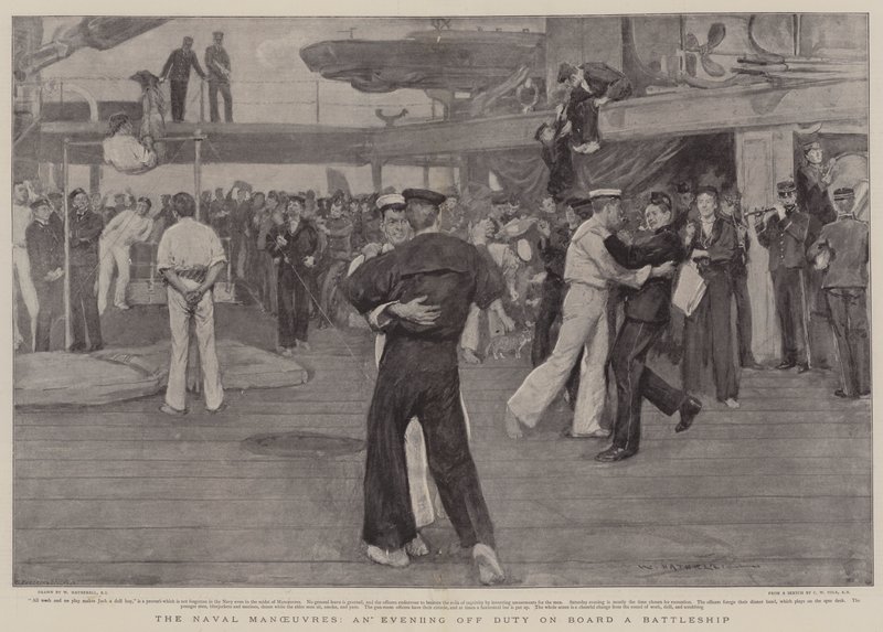 The Naval Manoeuvres, an Evening off Duty on Board a Battleship by William Hatherell