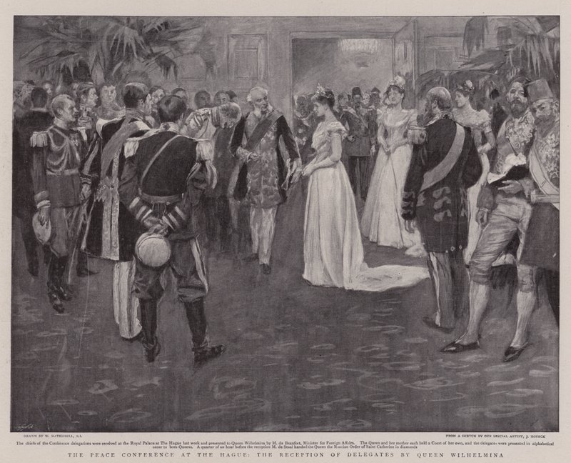The Peace Conference at the Hague, the Reception of Delegates by Queen Wilhelmina by William Hatherell